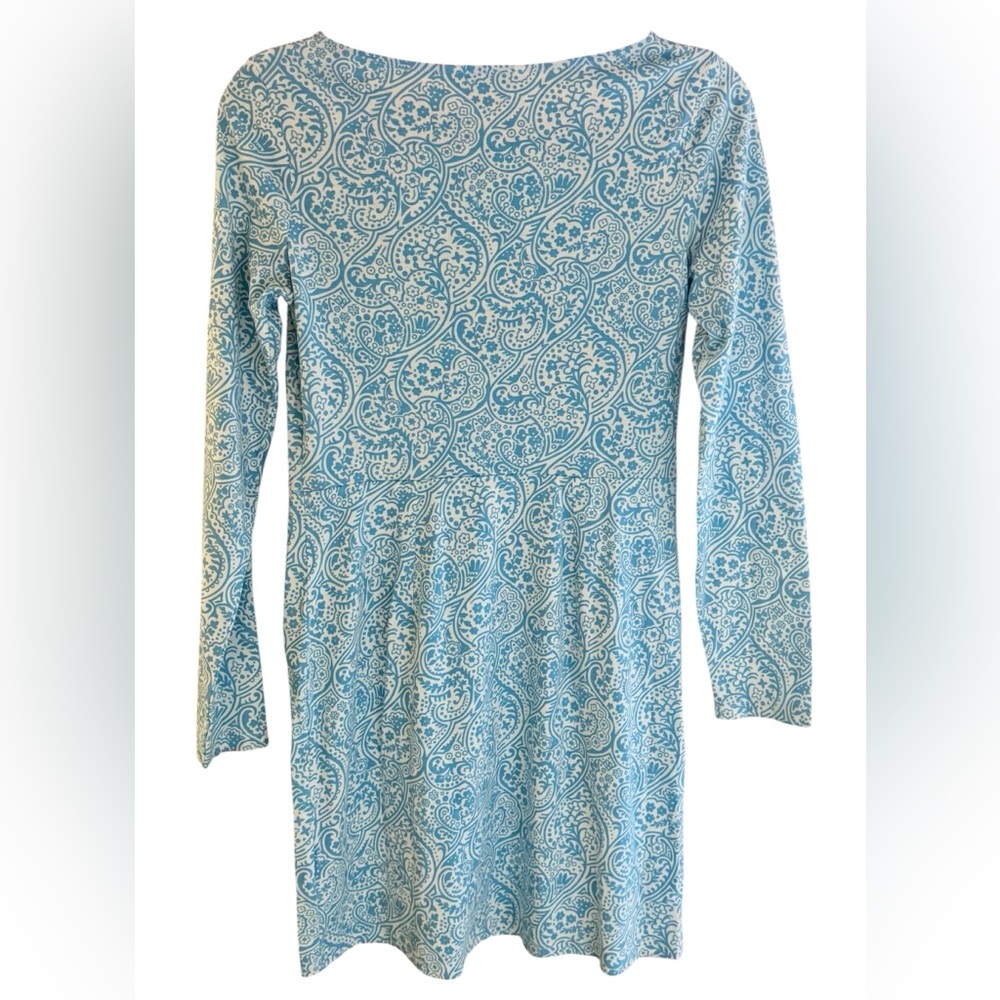 Boden Womens Mia Blue Size 2 Paisley Blue Stretch Dress Made In Morocco - Picture 4 of 8